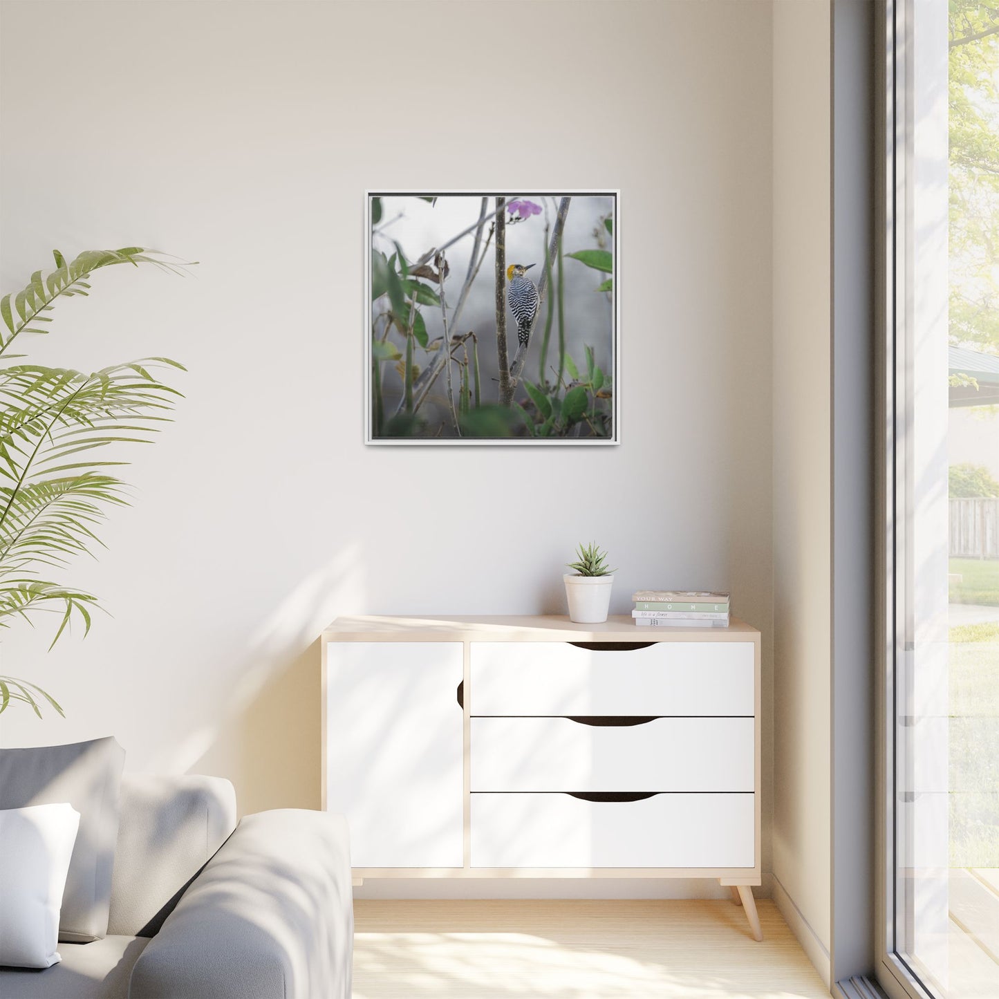 Golden-Cheeked Woodpecker II Framed Canvas Print