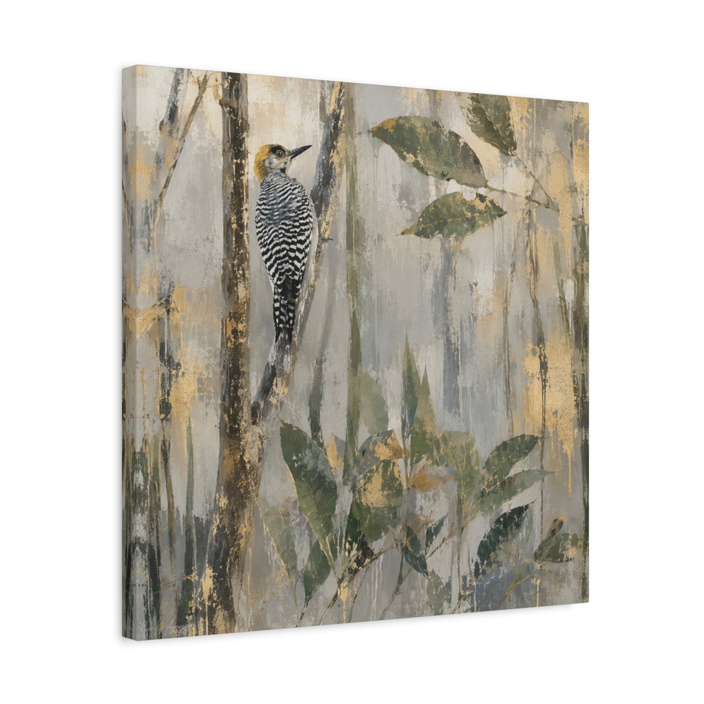Golden-Cheek Abstract Canvas Print