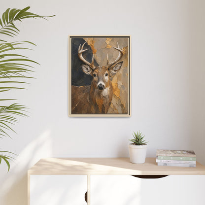 Woodland Buck Abstract Framed Canvas Print