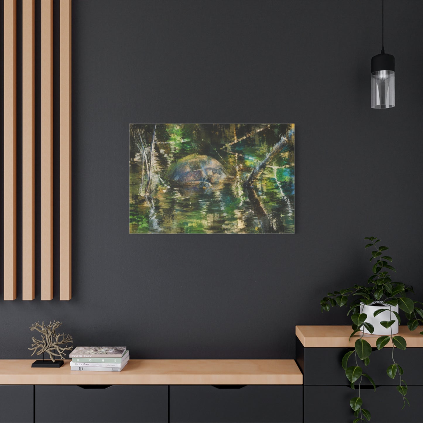 Painted Turtle Abstract Canvas Print