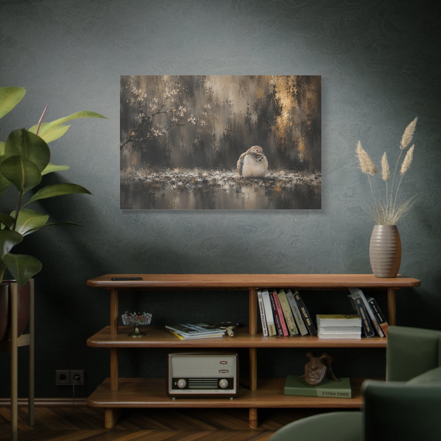 Dove Dark Abstract Canvas Print