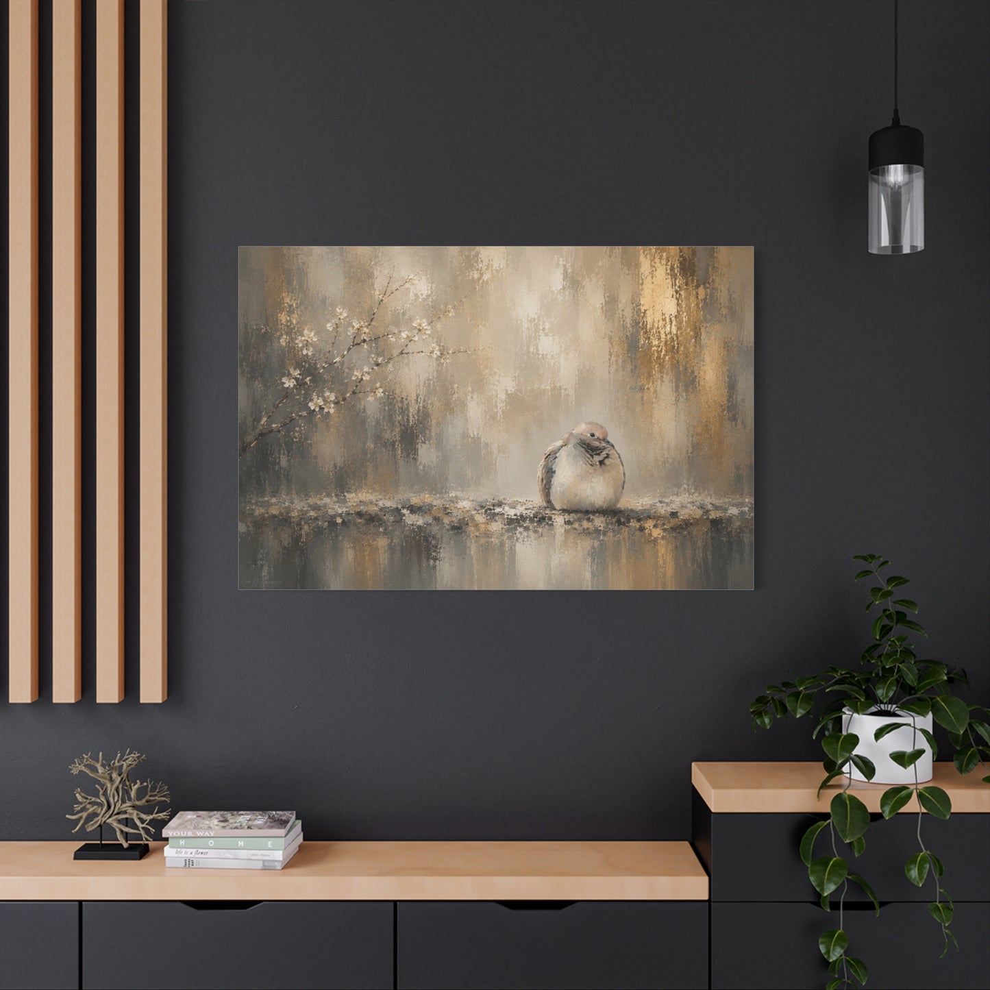 Dove Golden Abstract Canvas Print