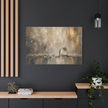 Dove Golden Abstract Canvas Print