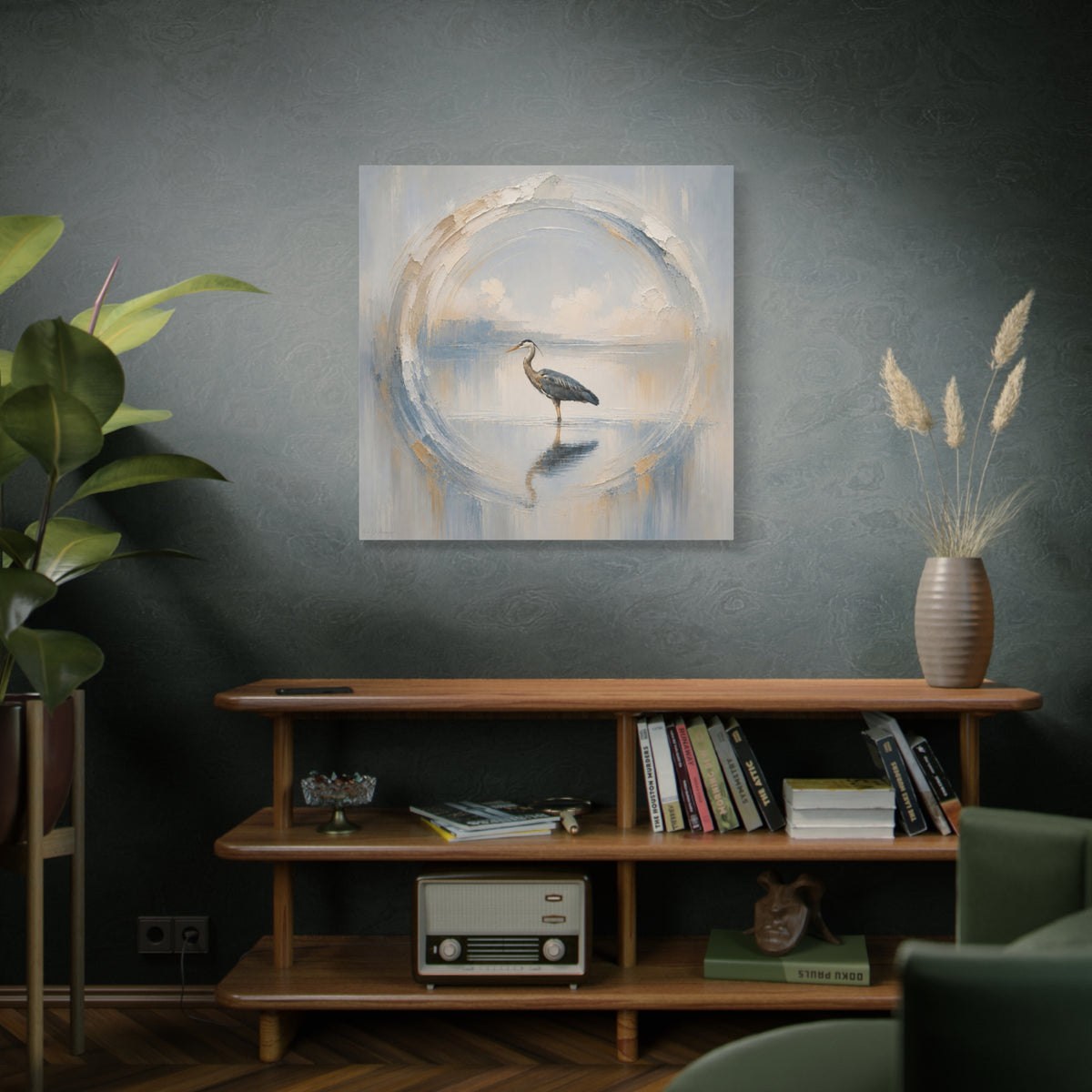 Great Blue Heron Abstract Canvas Print