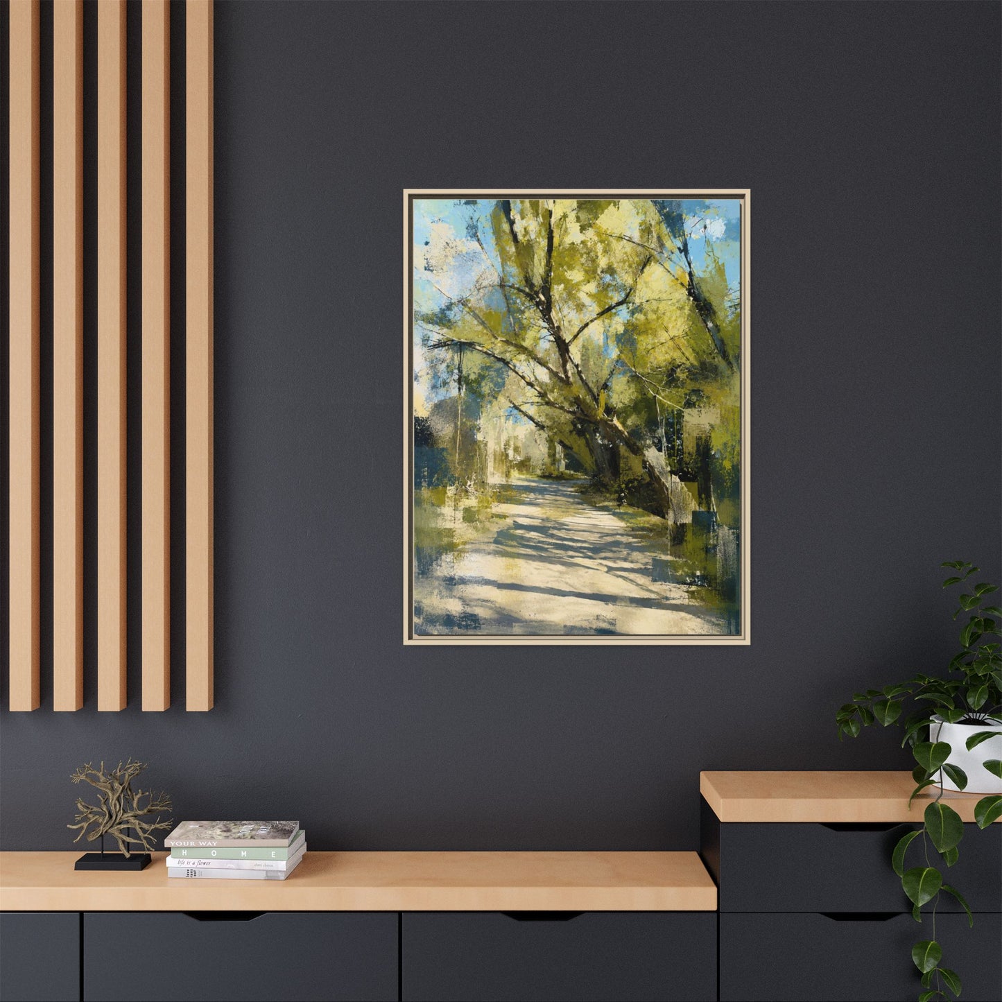 Willow Park Abstract Framed Canvas Print