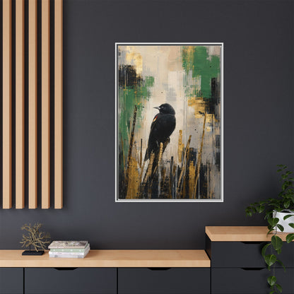 Blackbird Abstract Framed Canvas Print