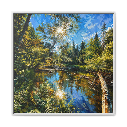 Apsley River Abstract Framed Canvas Print