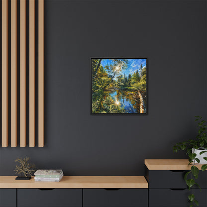 Apsley River Abstract Framed Canvas Print