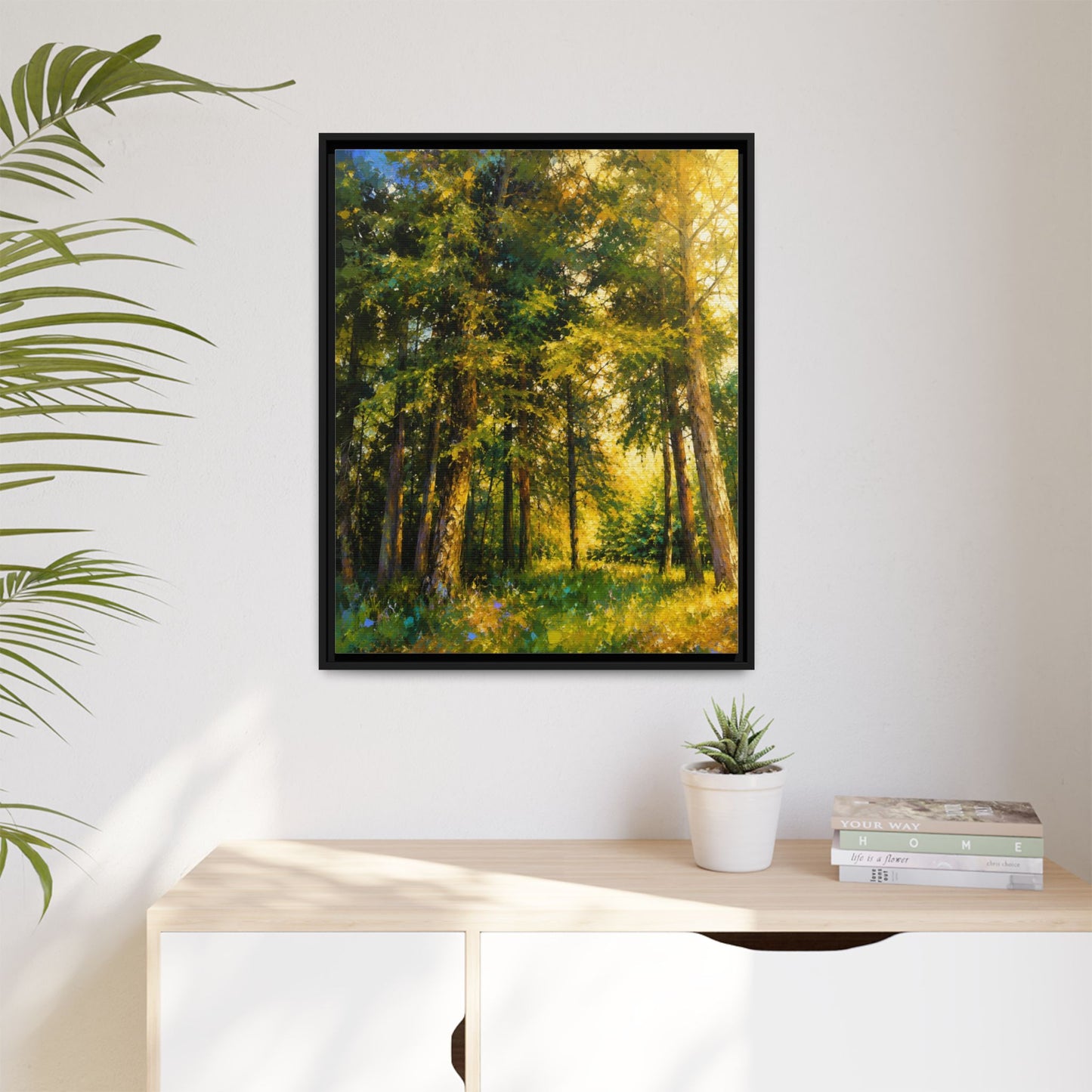 Apsley Forest Abstract Framed Canvas Print