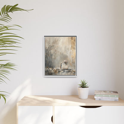 Dove Light Abstract Framed Canvas Print