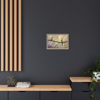 Twin Motmot Abstract Framed Canvas Print