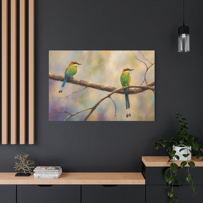 Twin Motmot Abstract Canvas Print