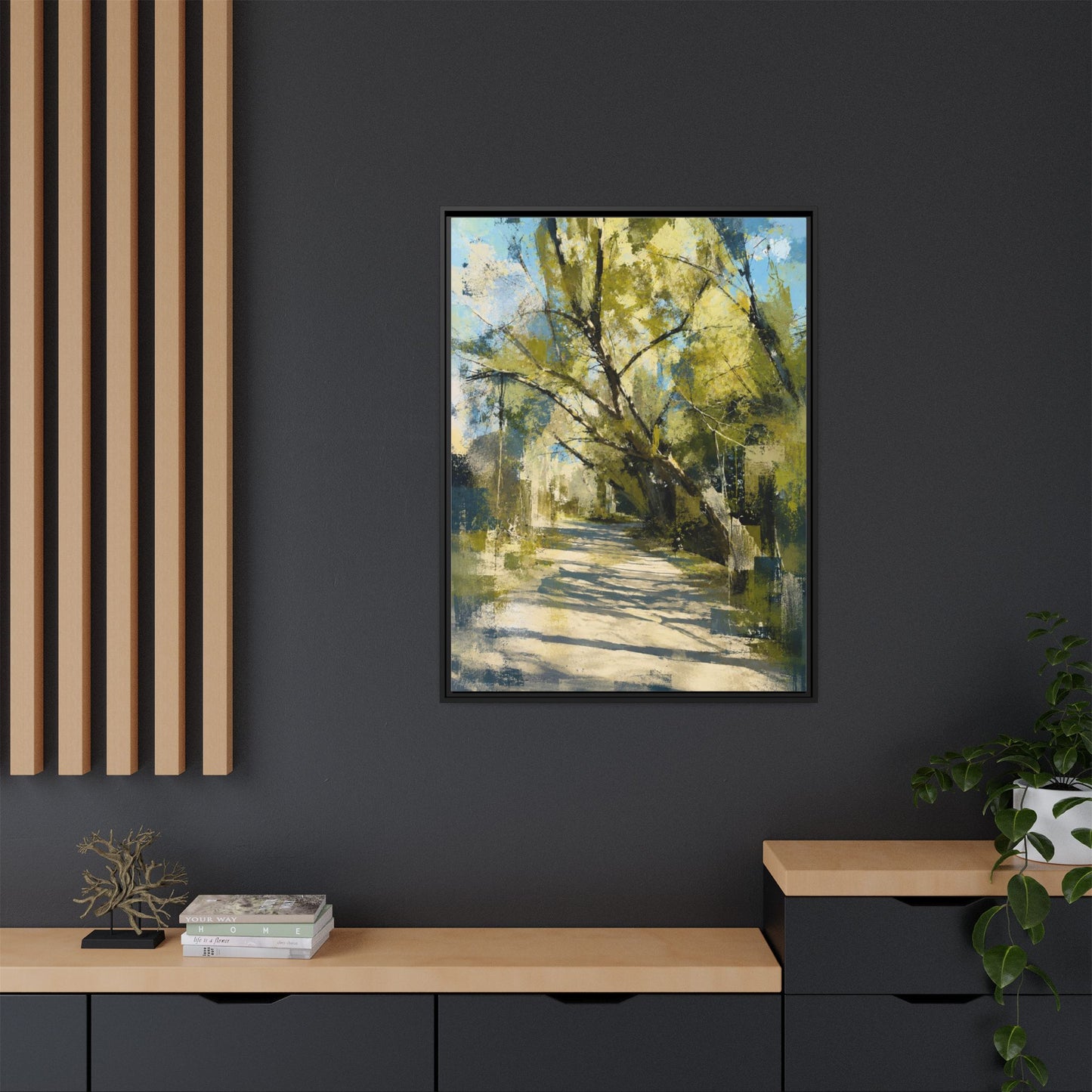 Willow Park Abstract Framed Canvas Print