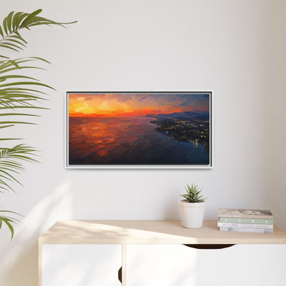 Puerto Escondido Sunset Abstract Framed Canvas Print