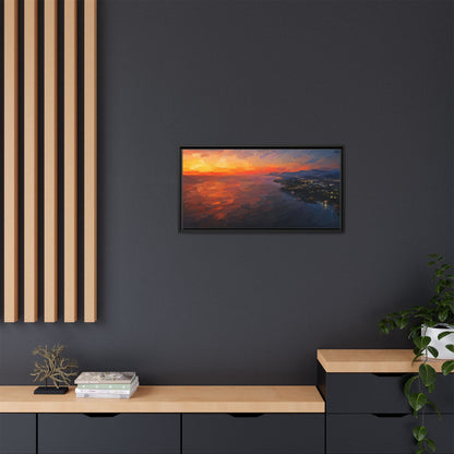 Puerto Escondido Sunset Abstract Framed Canvas Print