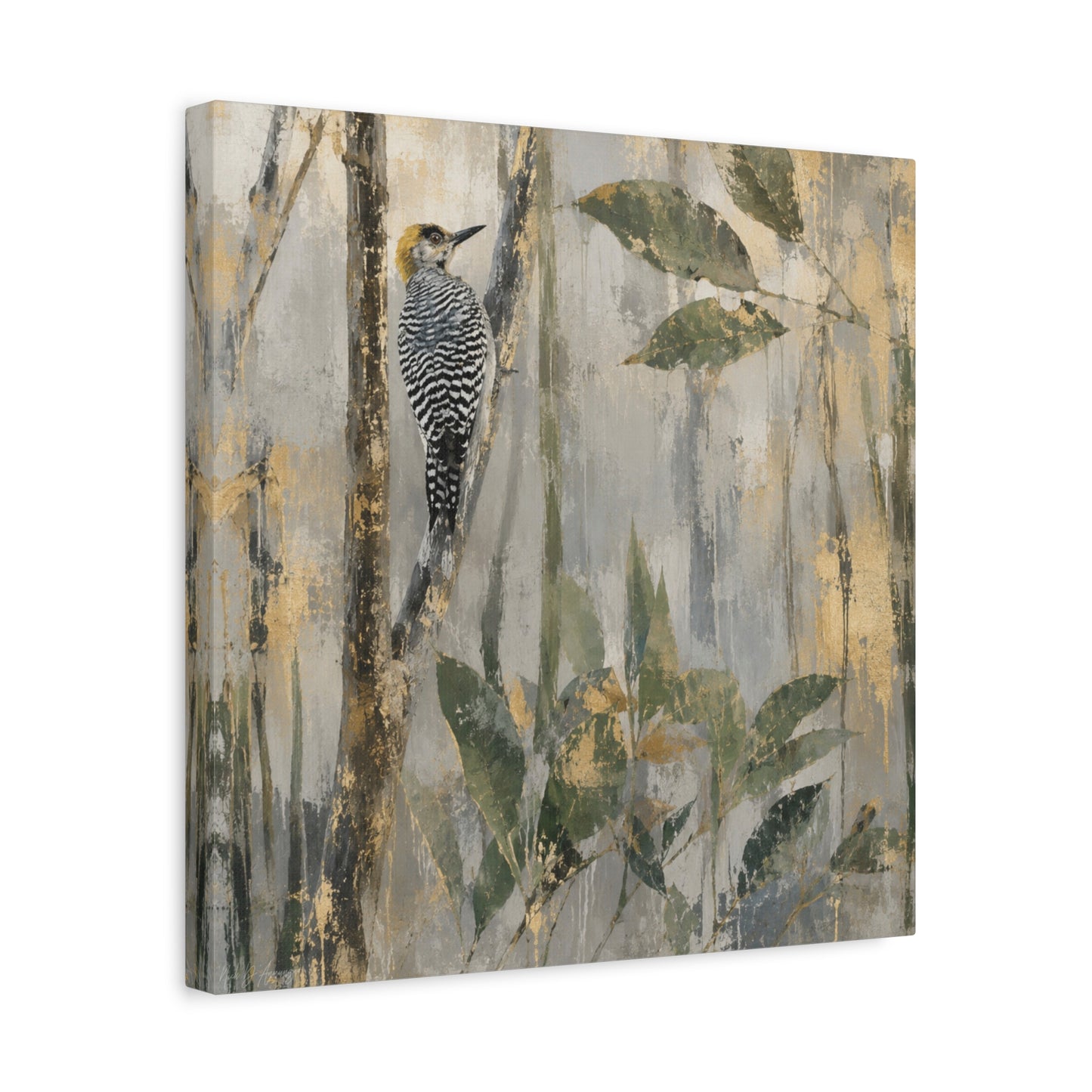 Golden-Cheek Abstract Canvas Print