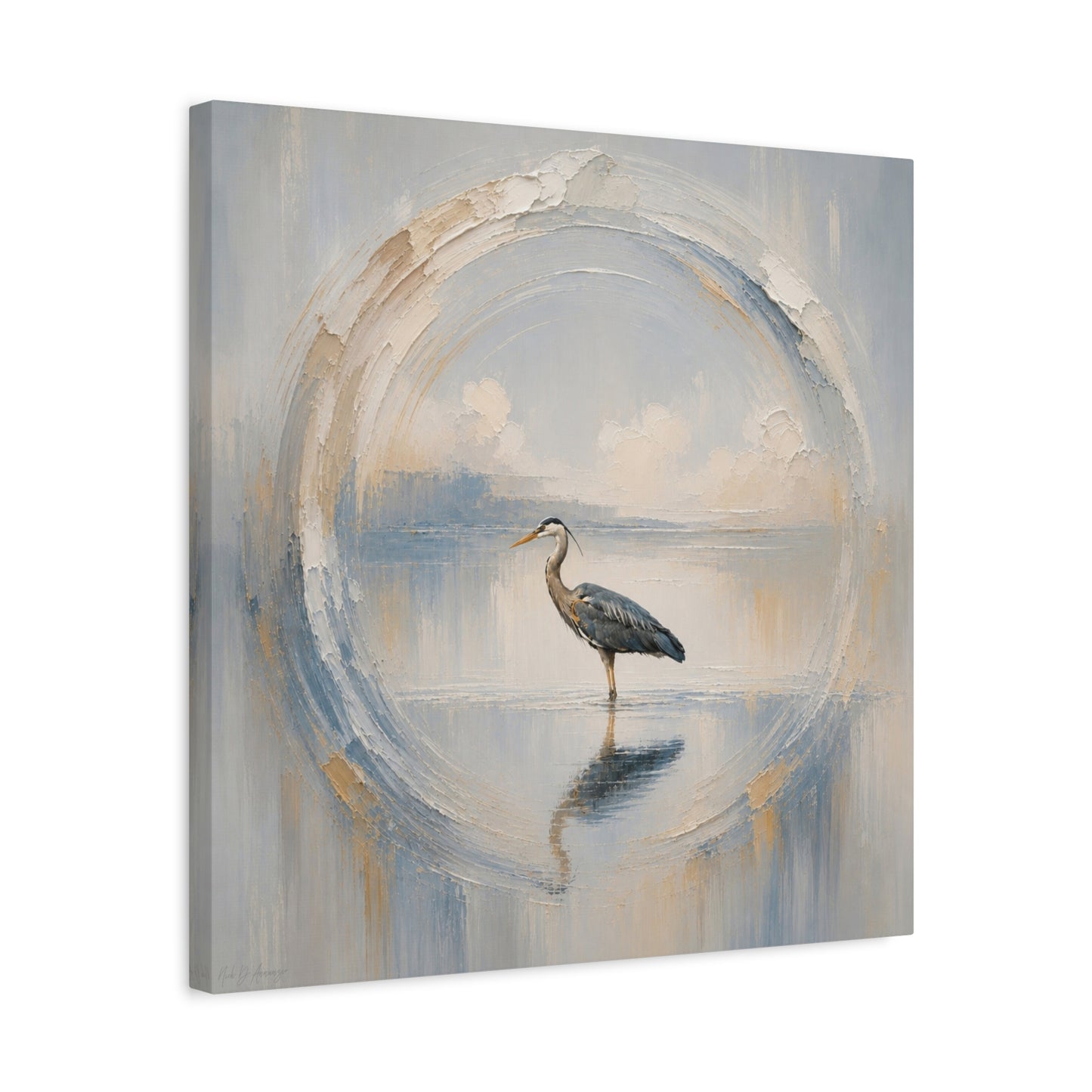 Great Blue Heron Abstract Canvas Print