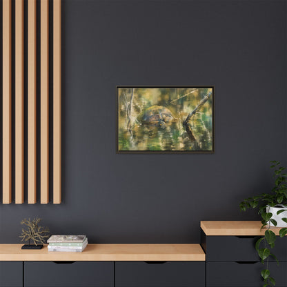 Painted Turtle Light Abstract Framed Canvas Print