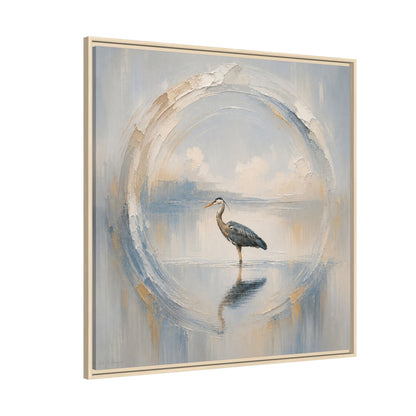 Great Blue Heron Abstract Framed Canvas Print