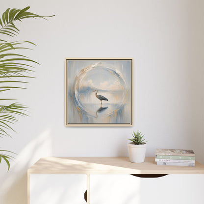 Great Blue Heron Abstract Framed Canvas Print