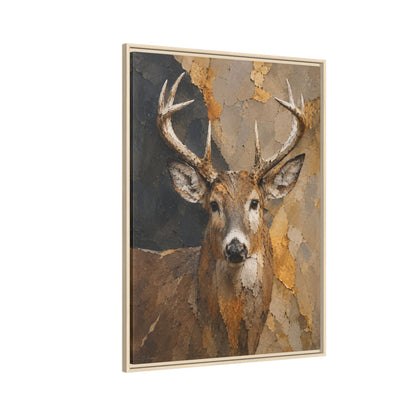 Woodland Buck Abstract Framed Canvas Print