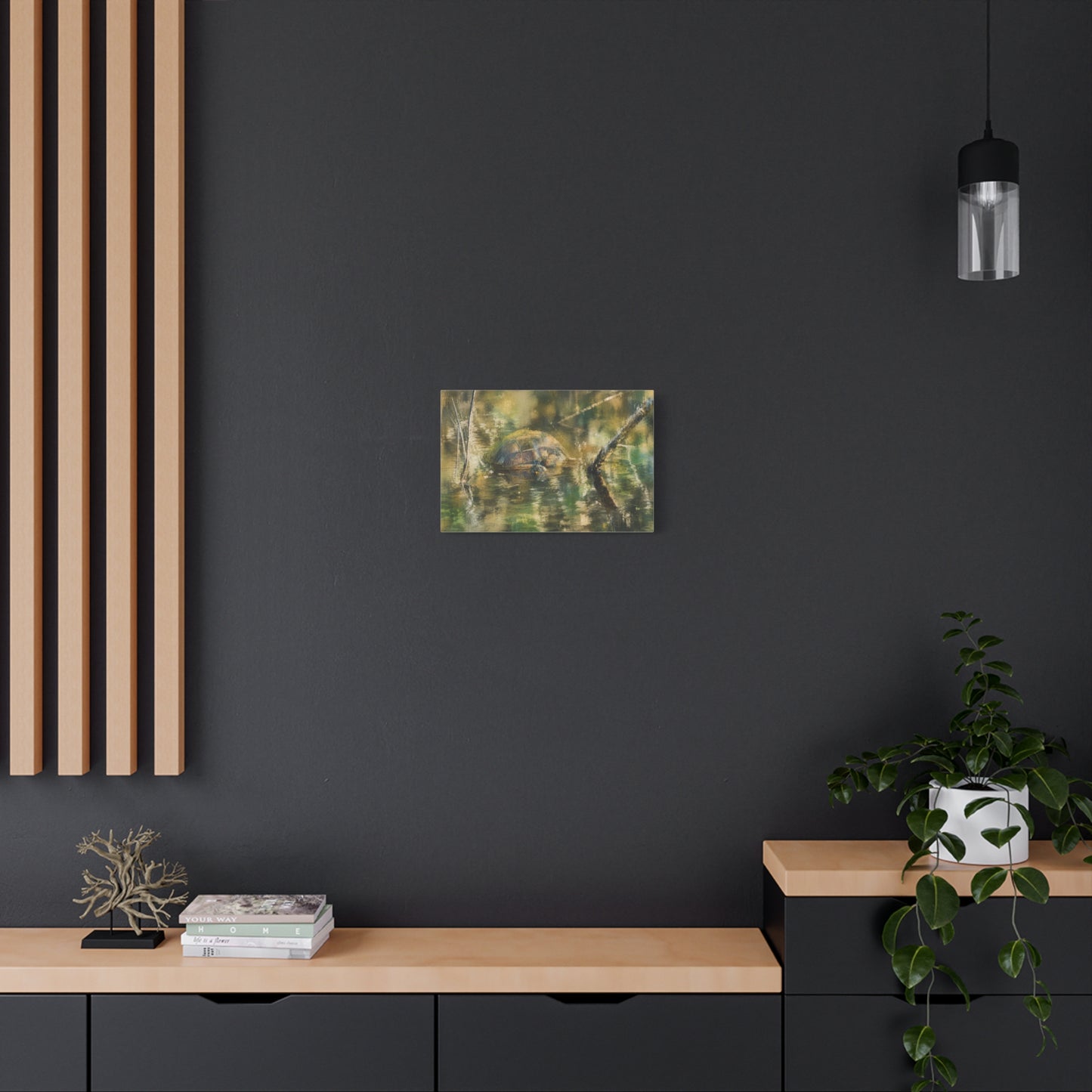 Painted Turtle Light Abstract Canvas Print