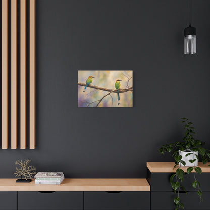 Twin Motmot Abstract Canvas Print