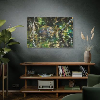 Painted Turtle Abstract Canvas Print
