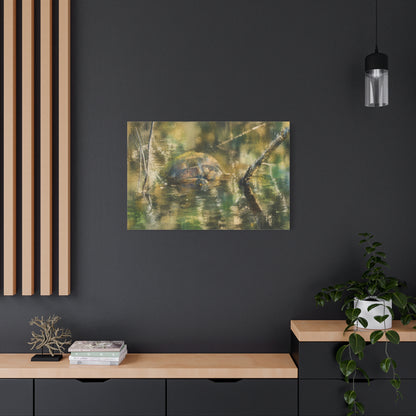 Painted Turtle Light Abstract Canvas Print