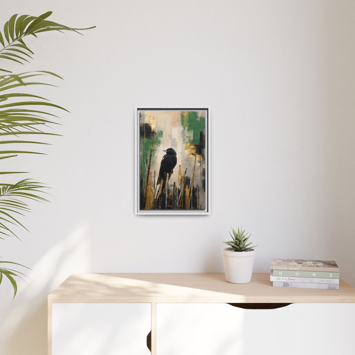 Blackbird Abstract Framed Canvas Print