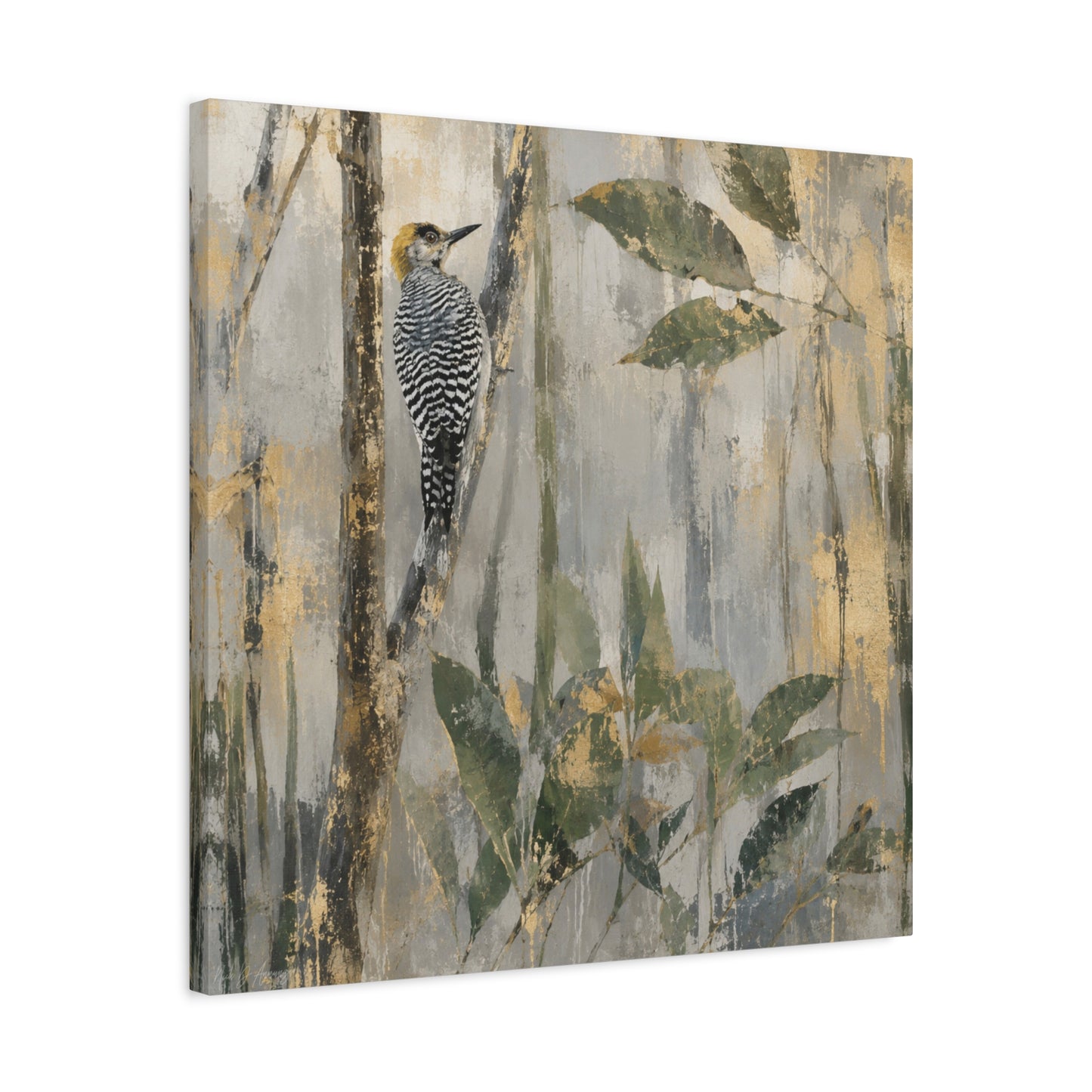 Golden-Cheek Abstract Canvas Print