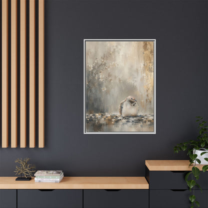 Dove Light Abstract Framed Canvas Print