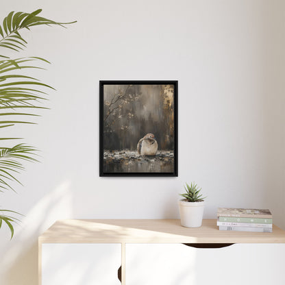 Dove in Shadow Abstract Framed Canvas Print