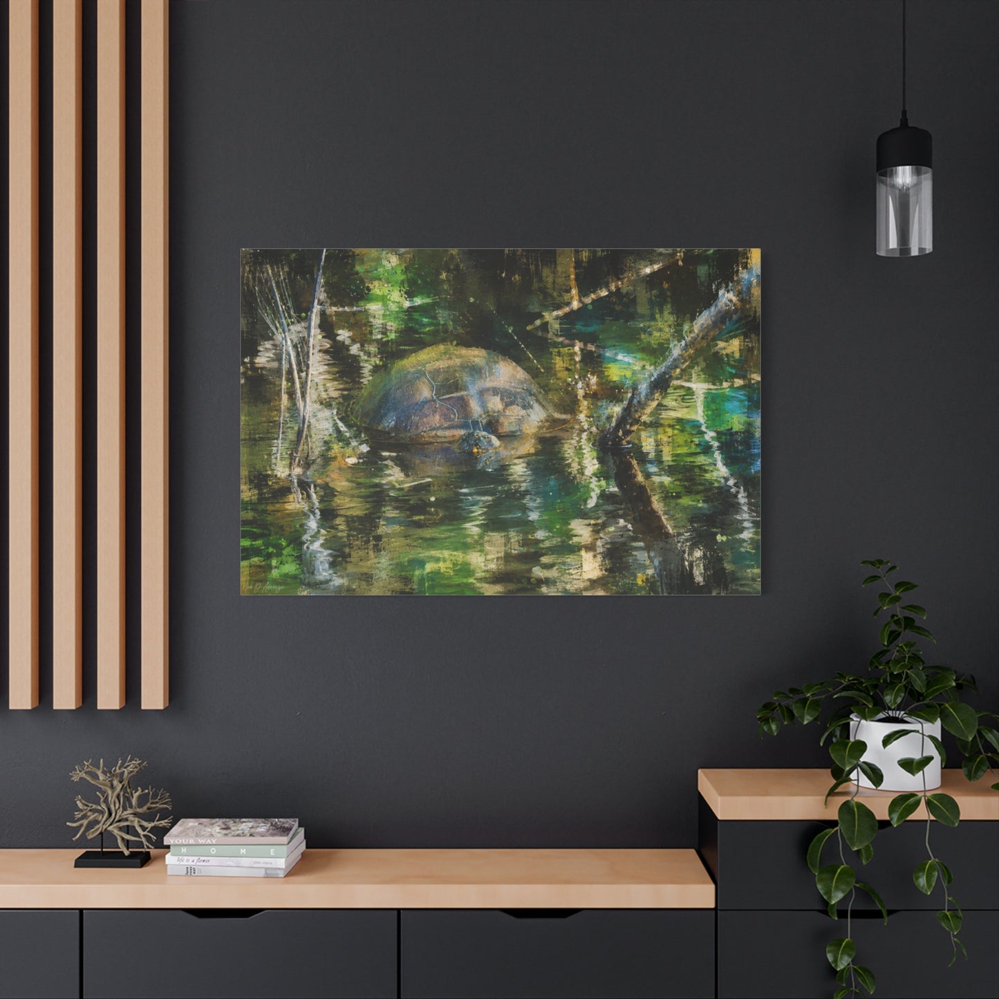 Painted Turtle Abstract Canvas Print