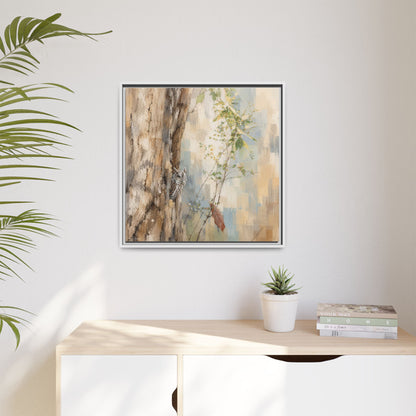 Pacific Screech Owl Abstract Framed Canvas Print