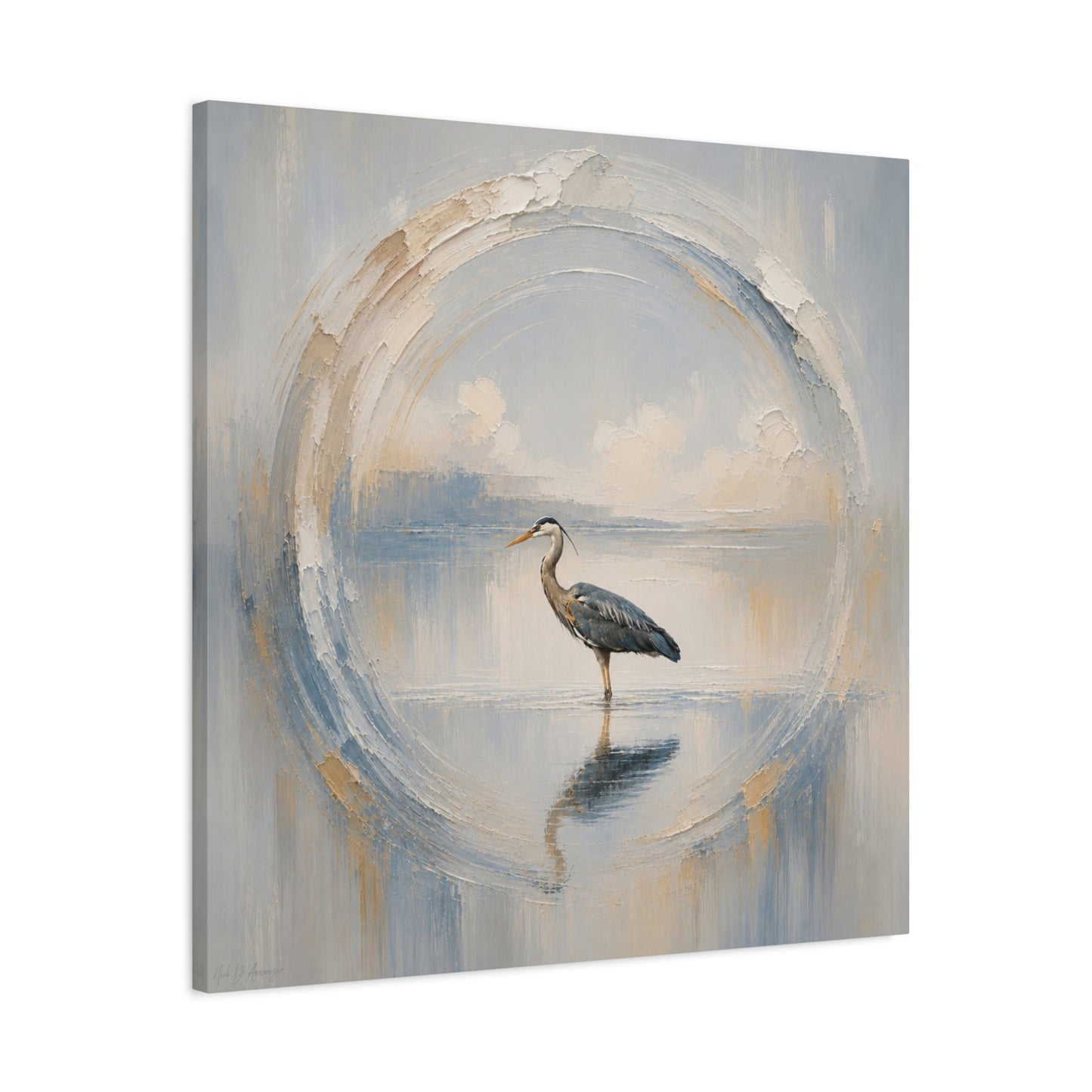 Great Blue Heron Abstract Canvas Print