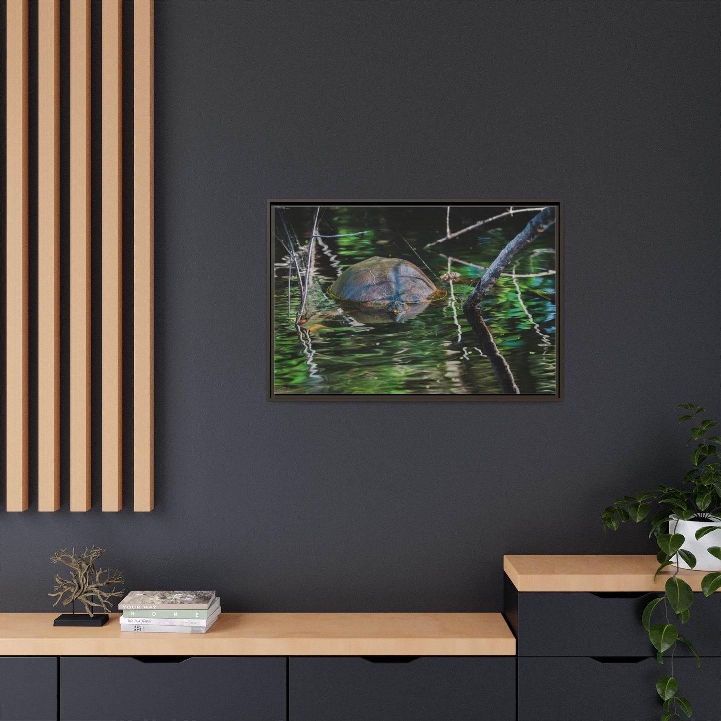 Untitled (Painted Turtle) | Framed Canvas