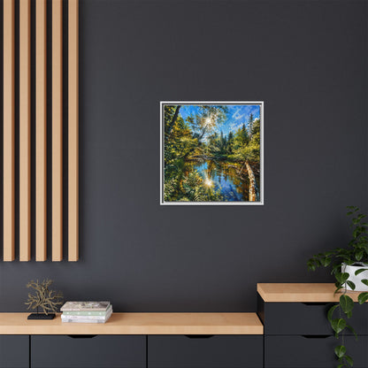 Apsley River Abstract Framed Canvas Print