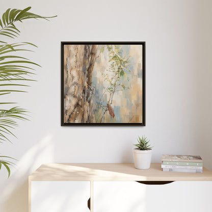 Pacific Screech Owl Abstract Framed Canvas Print