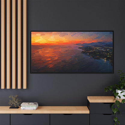 Puerto Escondido Sunset Abstract Framed Canvas Print