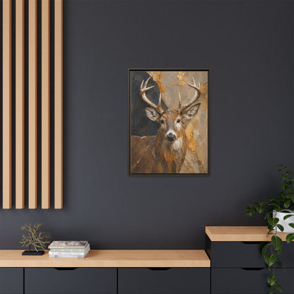 Woodland Buck Abstract Framed Canvas Print