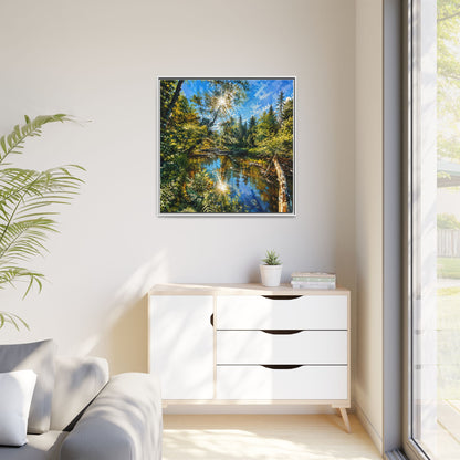 Apsley River Abstract Framed Canvas Print