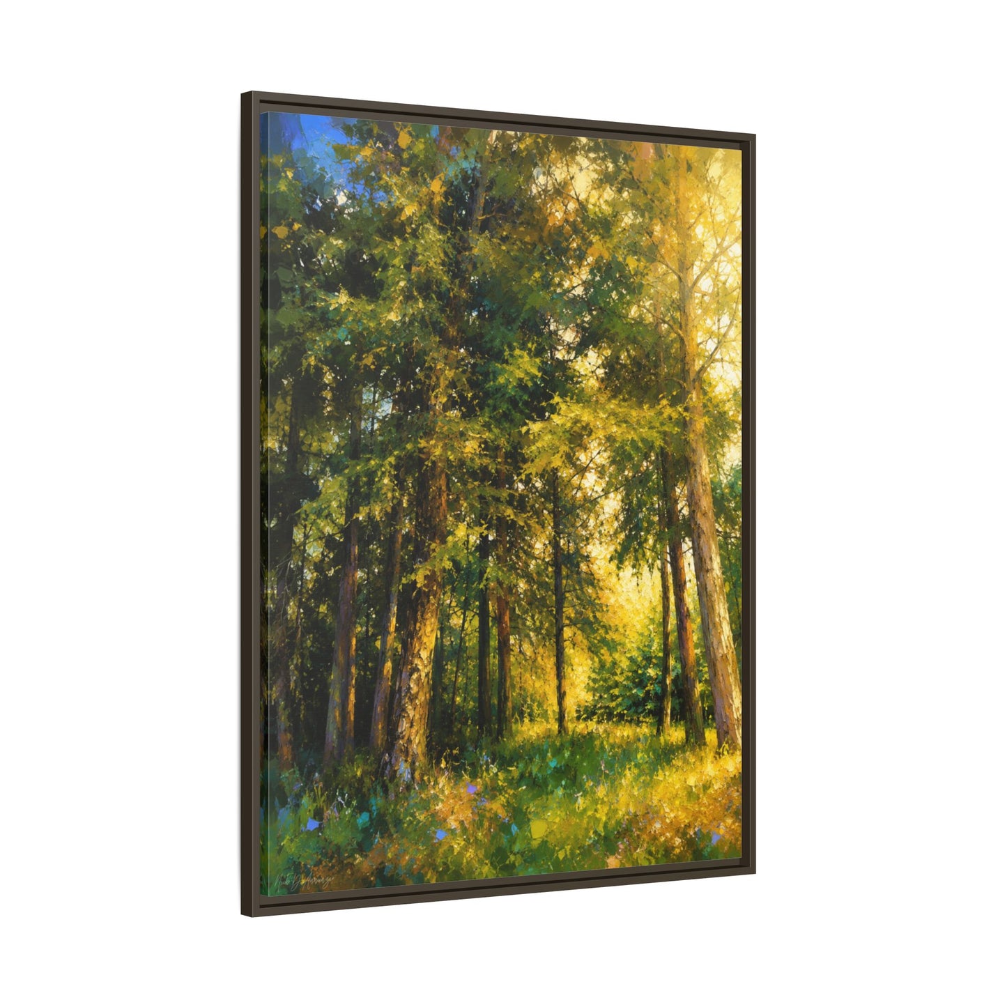 Apsley Forest Abstract Framed Canvas Print