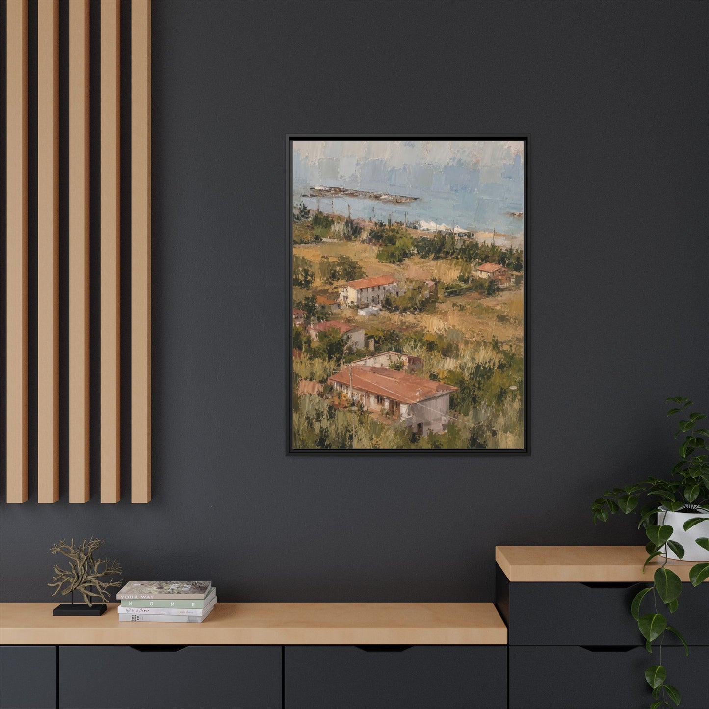 Paola Calabria Abstract Framed Canvas Print