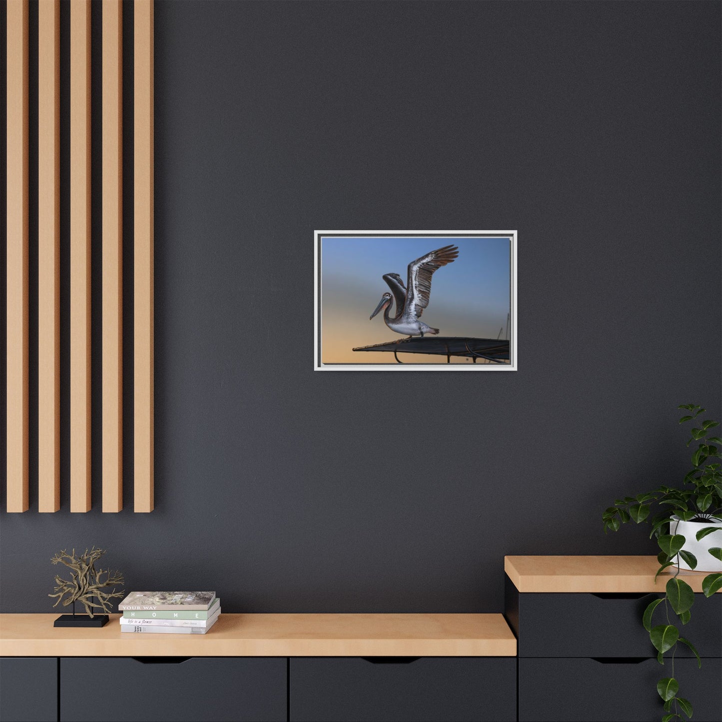 Coastal Pelican | Framed Canvas