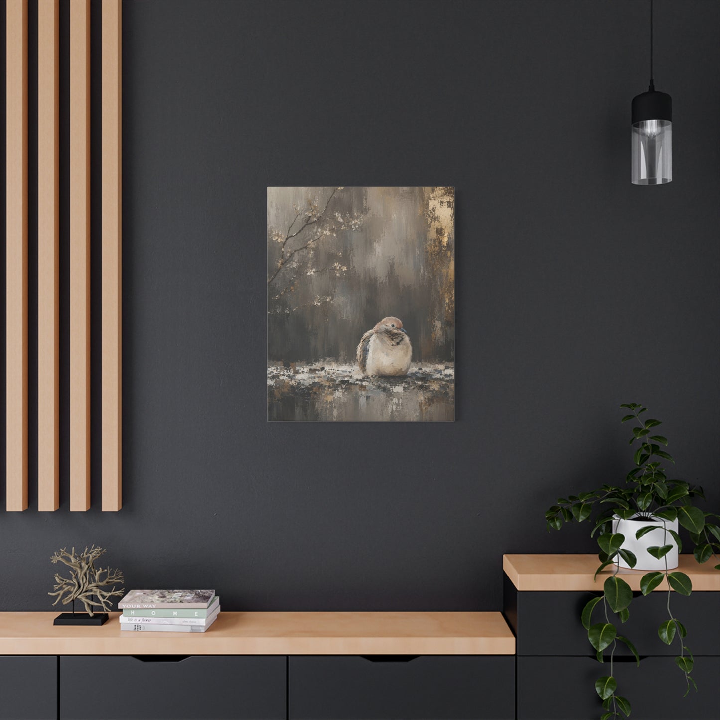 Dove in Shadow Abstract Canvas Print