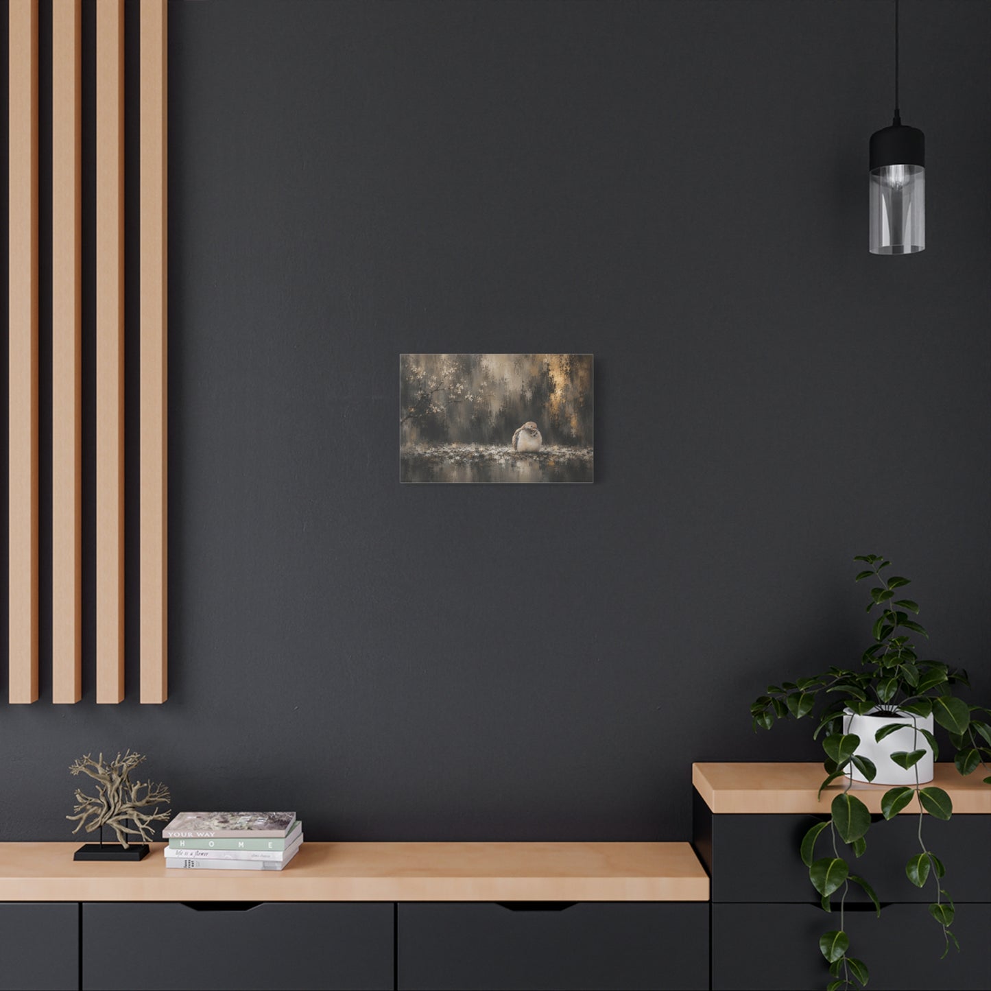 Dove Dark Abstract Canvas Print