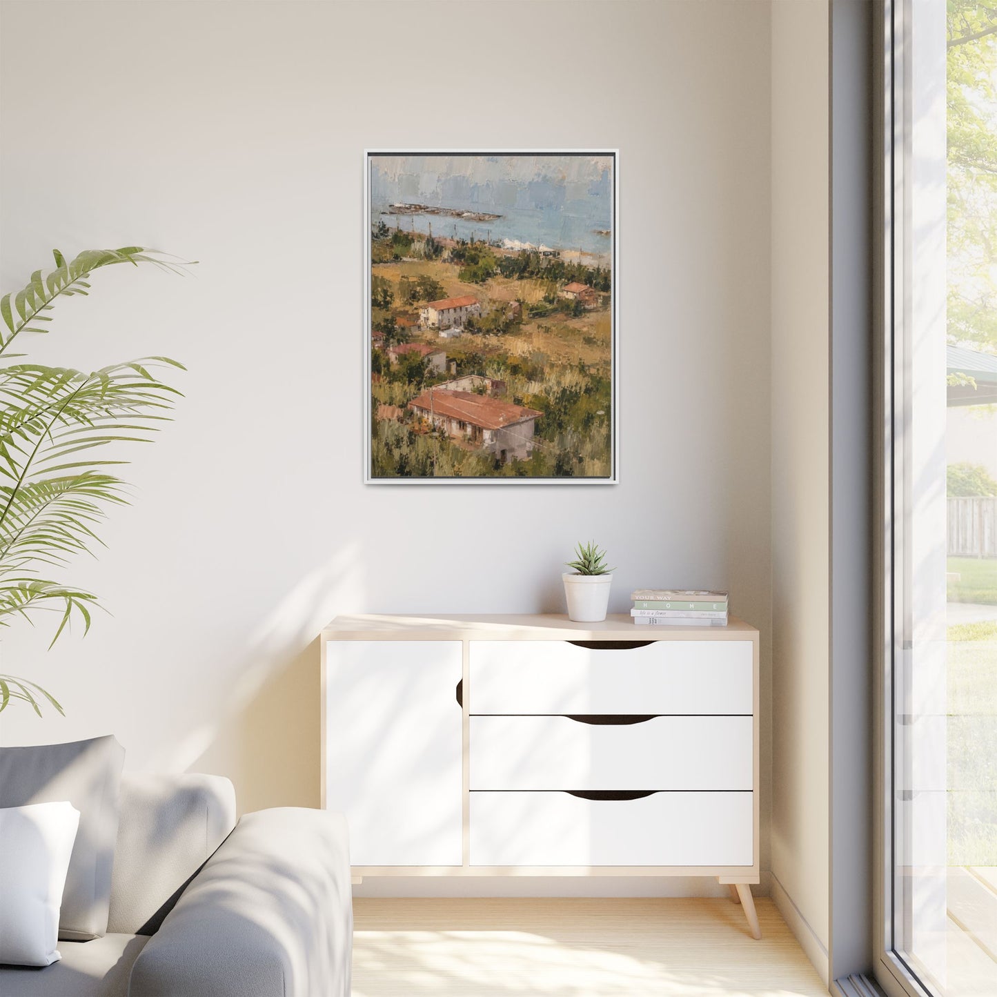 Paola Calabria Abstract Framed Canvas Print