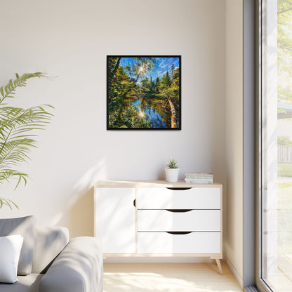 Apsley River Abstract Framed Canvas Print