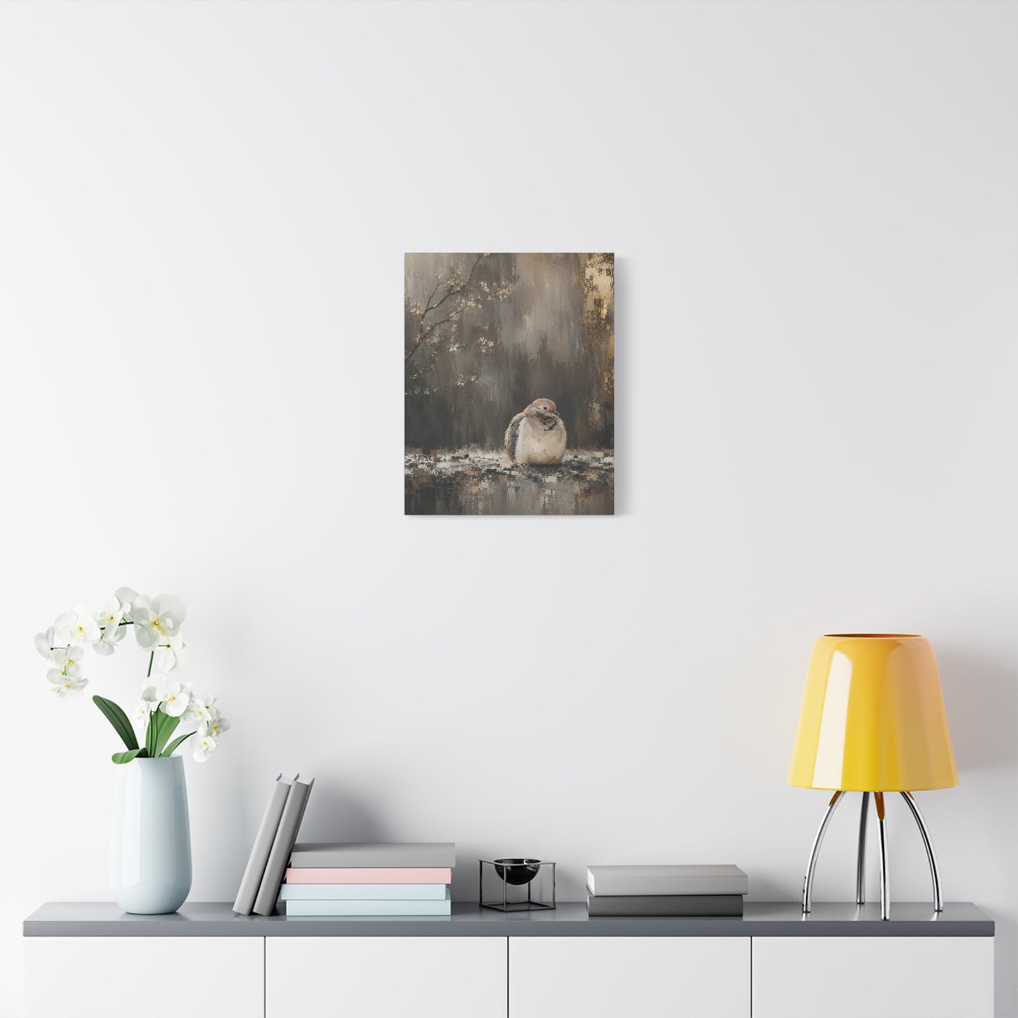 Dove in Shadow Abstract Canvas Print